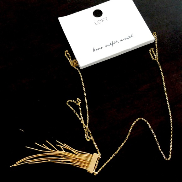 Gold tone long tassel necklace - Picture 1 of 1